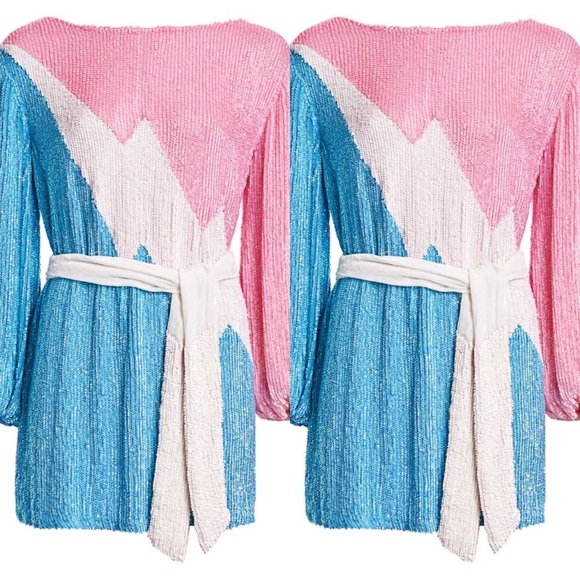 [Retrofête] Grace Sequin Colorblock Mini Dress - Picture 4 of 5